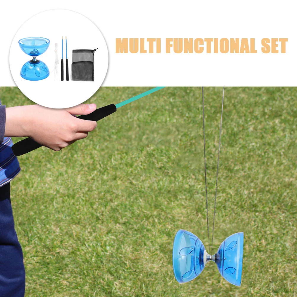 1 Set Clear Diabolo Yoyo Outdoors Playthings Bearing Chinese Yoyo Diabolo Toy Plaything Outdoor Toy for Exercise diabolo toys
