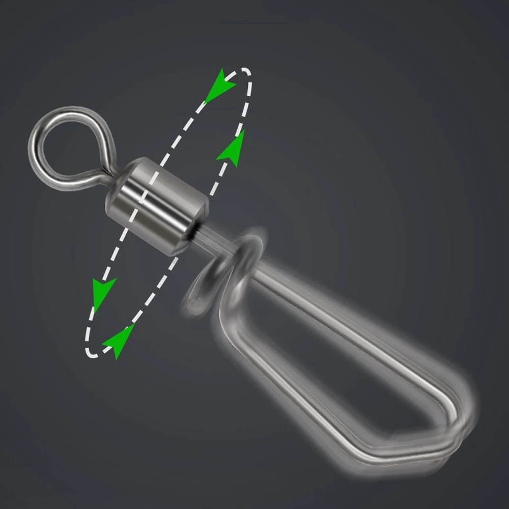 Fishing Swivels 20pcs Fishing Swivels&Snap Connector Barrel Swivels Rolling T Shape Snap Fishing Tackle