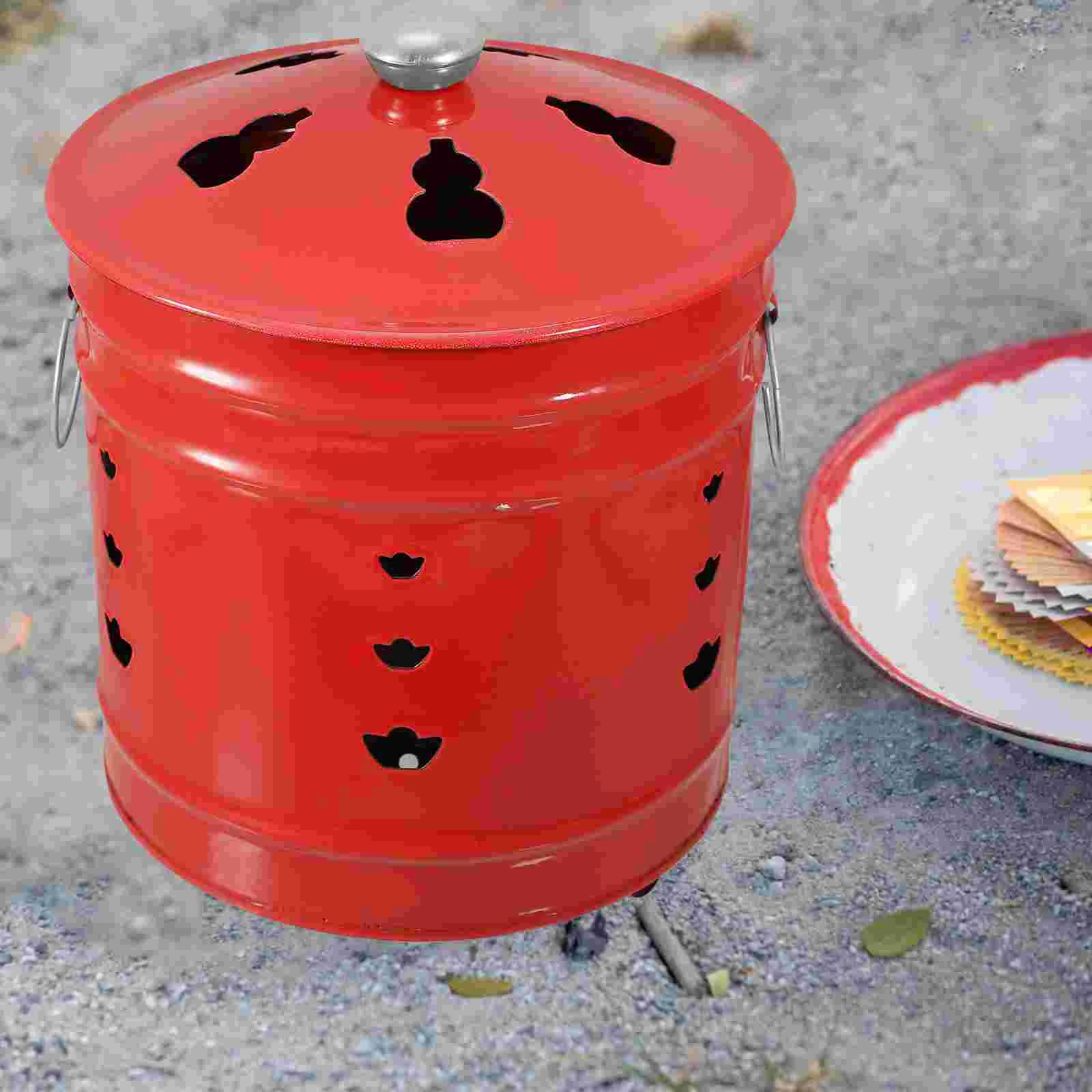 Burn Inceneritore Fire Barrel Cage Pit Burning Can Bin Yard Garden Bucket Waste Outside Barili Metallo Falò Foglie Di Carta