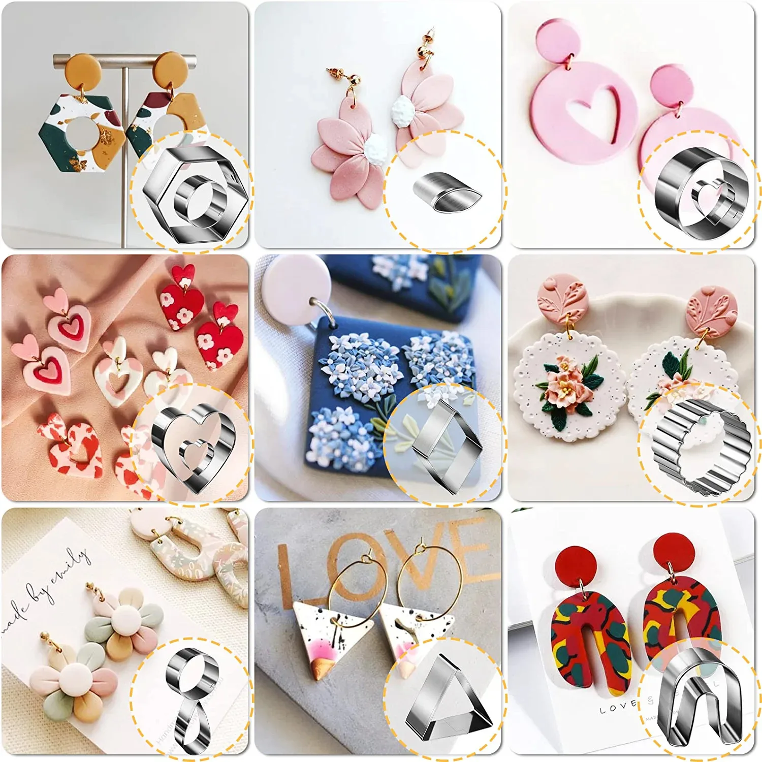 Polymer Clay Cutters 169 Pcs Clay Earring Cutters Jewelry Making Polymer  Clay Cutter Mini Cookie Cutter Shapes Set - AliExpress