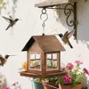 Pet Supplies Hanging Bird Feeder House Shape Large Capacity Bird Food Bowl Windproof Metal Bird Feeding Equipment Porch 4