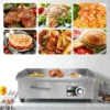 Commercial Electric Griddle 22'' Flat Top Grill Countertop Griddle 3000W 110V Stainless Steel Teppanyaki Grill Large Griddles fo 6