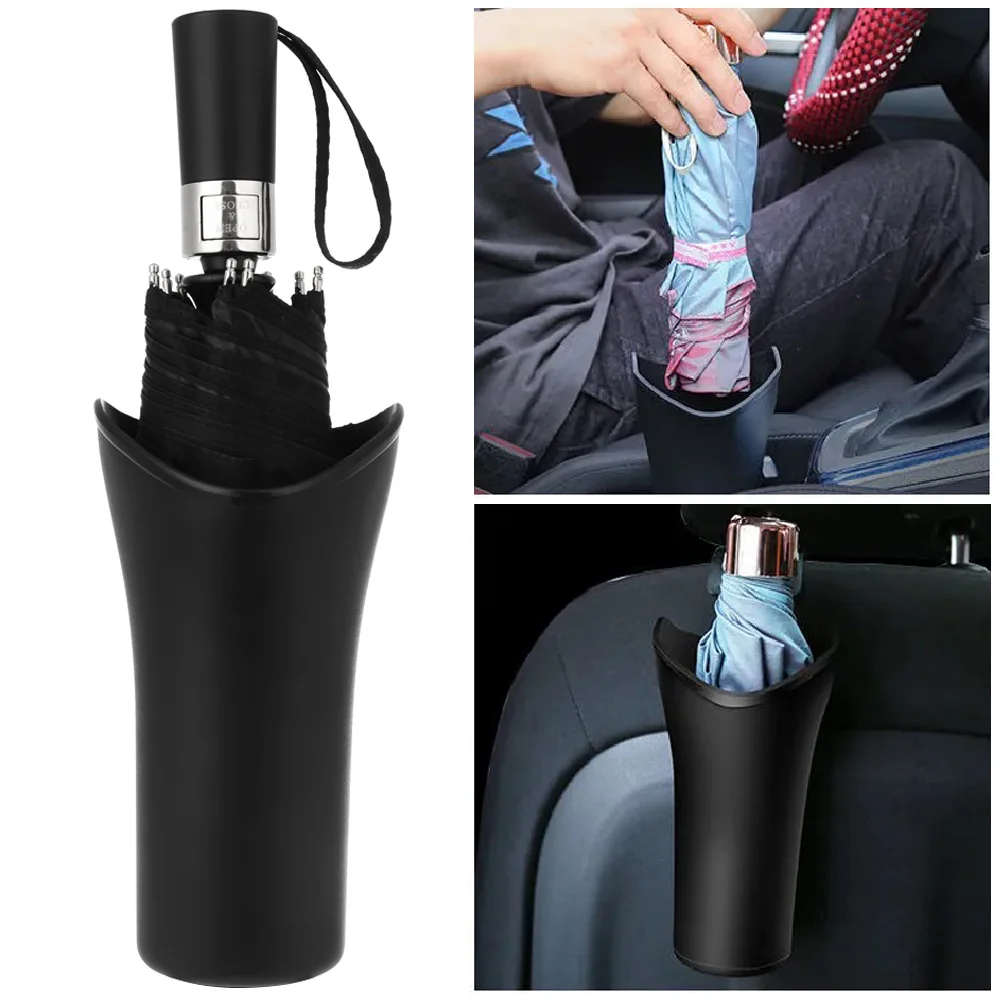 Durable Universal Car Back Seat Umbrella Holder Waterproof Synthetic Leather Bag Long Handle Folding Umbrella Auto Storage Tool