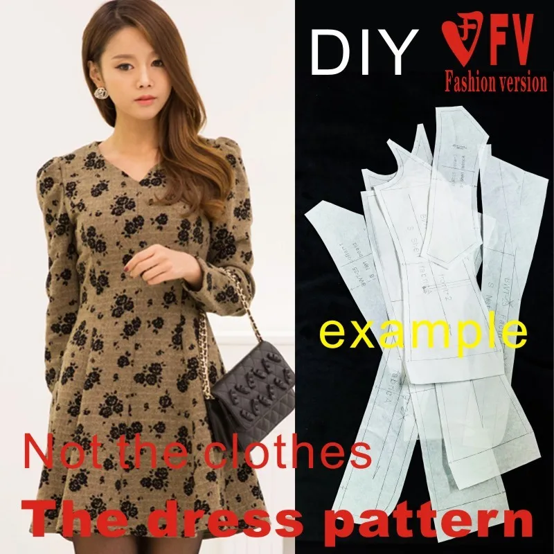 Dresses Sewing Pattern Template Cutting drawing Clothing DIY ((Not selling clothes)) BLQ-160