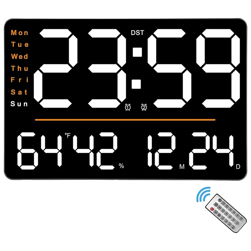 

15.6 In LED Wall Clocks Large Display With Remote Control Fit For Living Room Office Classroom Gym