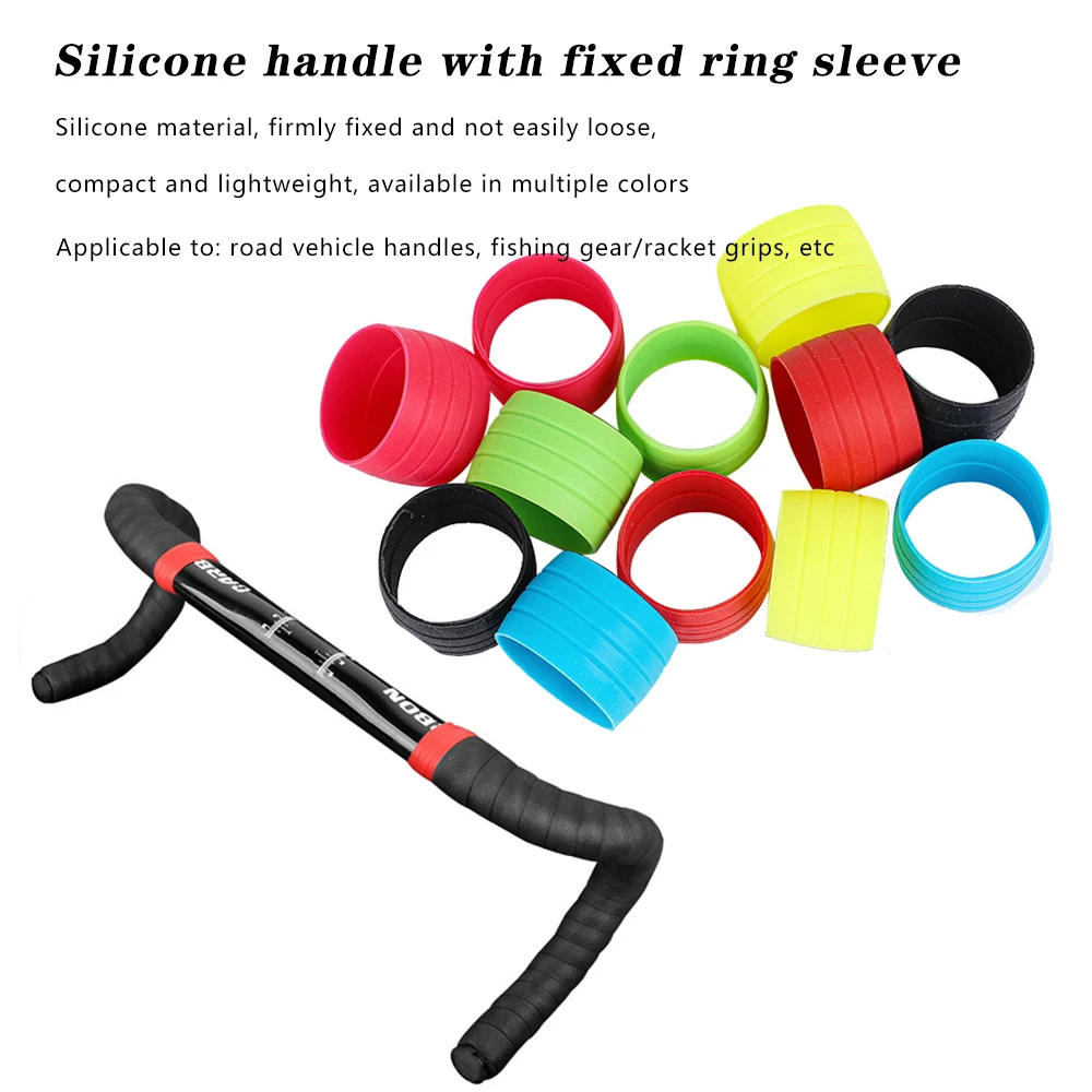 Description Picture 2 of item2pcs Silicone Anti-skip Bicycle Handlebar Tape plug Fixed Ring Road Bike Shift Handle Protection Cover Non-Slip Cycling Accessor