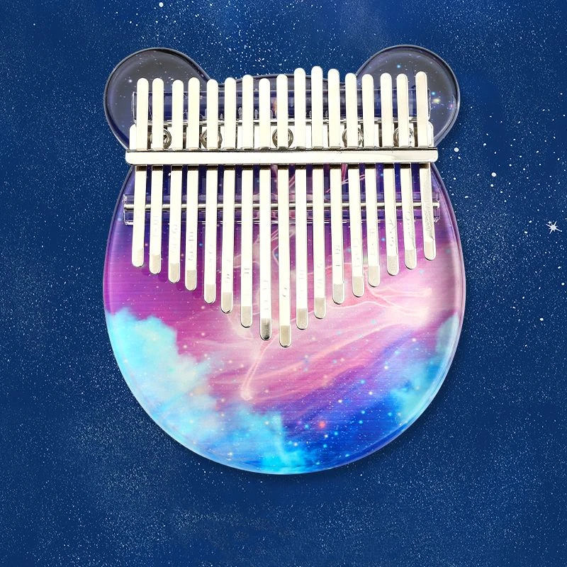 

17 Keys Kalimba Crystal Painted Starry Sky Elk Thumb Piano Mbira with EVA Storage Case Christmas Gift
