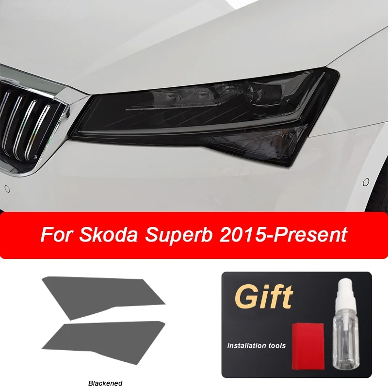 

Car Headlight Protective Film For Skoda Superb 3 3V B8 2015 2016 2017 2018 2019 2020 Accessories Transparent Black TPU Sticker
