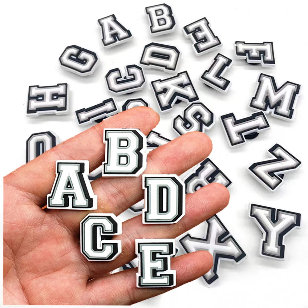 Letter Shoe Charms for Crocs Accessories Alphabet Shoes Charm for Croc Decorations Pins Men Accessory Jeans Woman Clogs Clips