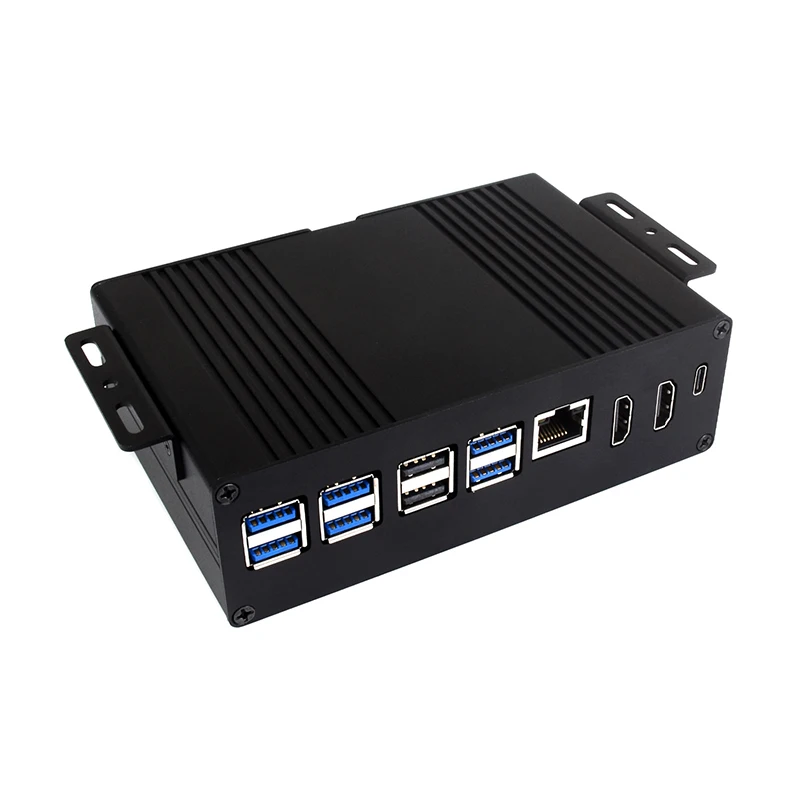 Raspberry Pi 5 올인원 미니 컴퓨터 키트, PCIe to 4-Ch USB3.2 Gen1 포트 모듈 박스, RPi 5 용 알루미늄 합금 케이스
