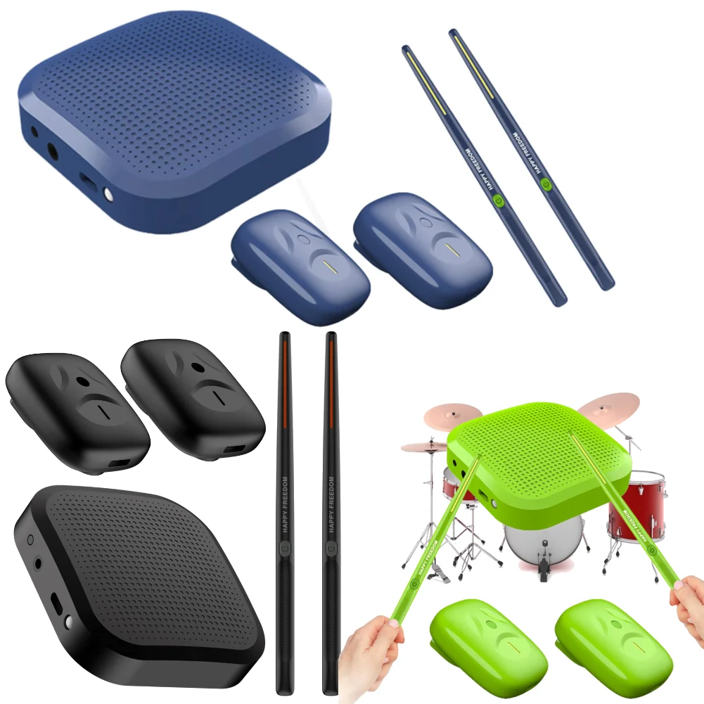 Electric Air Drumsticks Professional Air Drum Electronic Virtual Drum Drumsticks Pedals Pocket Set for Adults Kids Gift