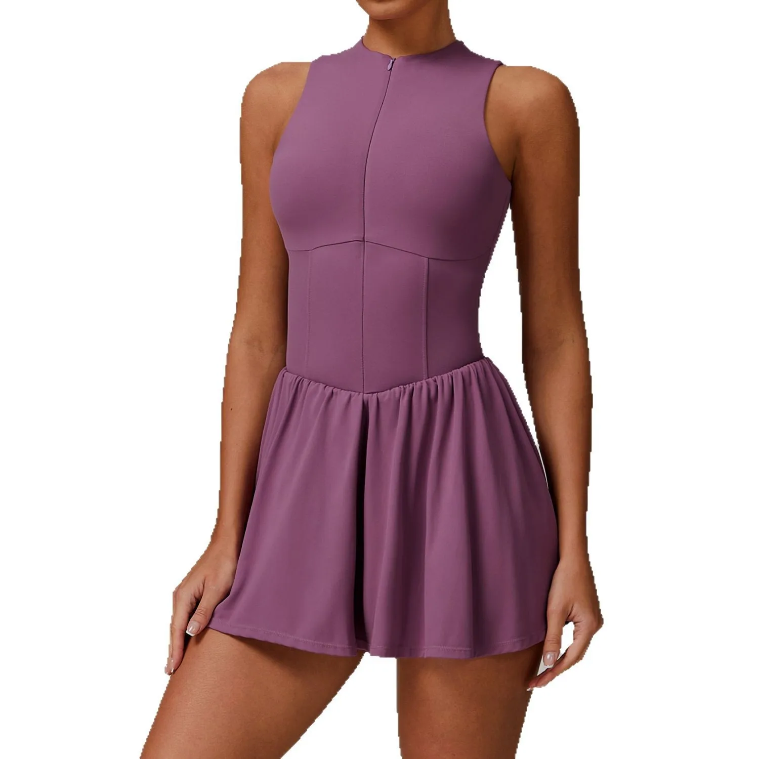 Mermaid Curved Cloud Sense Fake Two-piece Collar dress Outdoor Running Anti-running Light Base A- line Skirt Swing Tennis Skirt