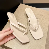 Summer Women Clip Toe Slippers Comfort Low Heel Slides Shoes Ladies Casual Dress Street Style Sandalis - Image 3