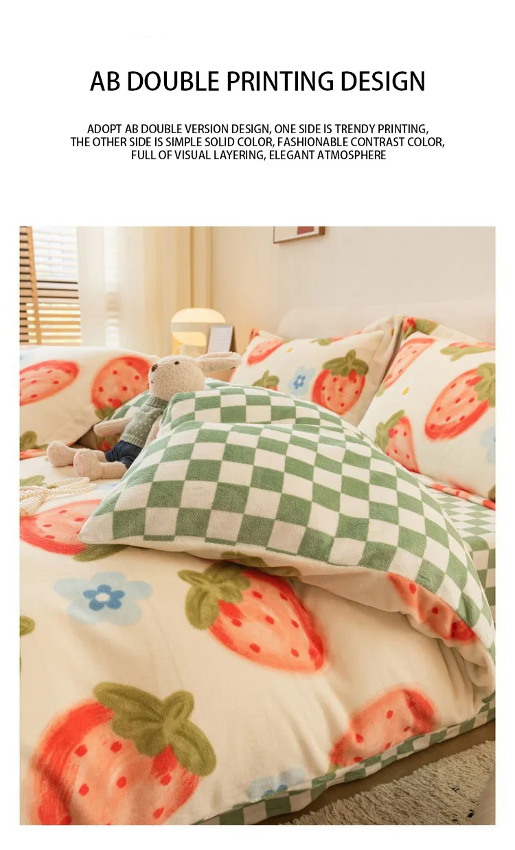 Korean Thicken Velvet Duvet Cover 220x240 Winter Crystal Fleece Quilt Cover Blanket King Queen