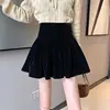 Autumn Winter Black Pleated Skirt for Women Velvet Cute A-line Mini Skirt Shorts Sweet Fashionable Korean Style Female Clothing 1
