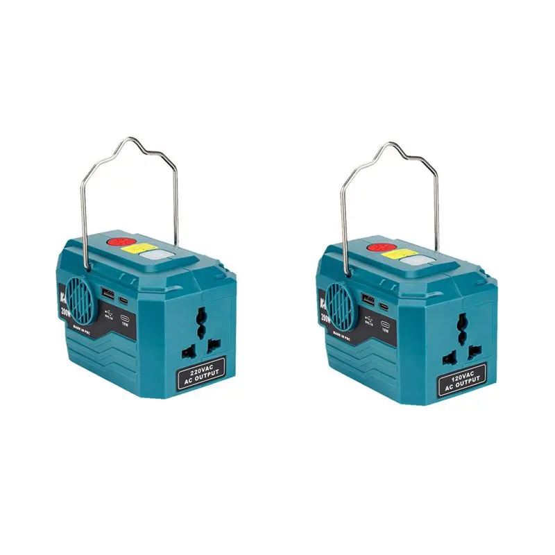 

New 200W Li-Ion Battery Power Inverter For Makita 18V, Power Supply Inverter With LED Work Light,USB Type-C Output