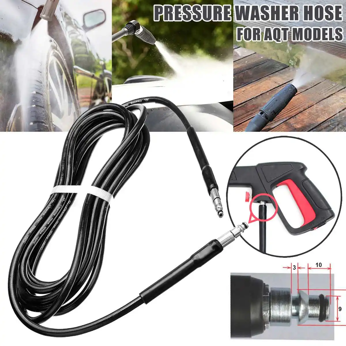 3m8m15m20mHighPressureWaterCleaningHosePipeCordPressure
