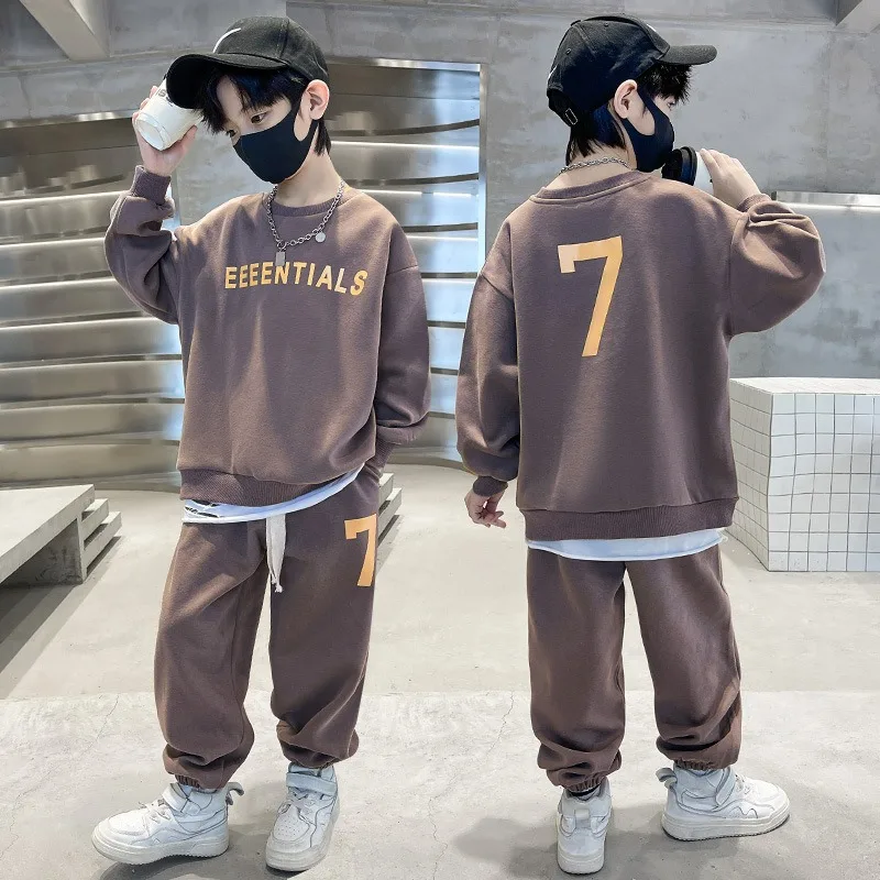 Kids Clothing Set Autumn Children Boy Girls Letter Printed Hoodies Sweatshirts Pullover Top Pants Bottom Suit Tracksuits