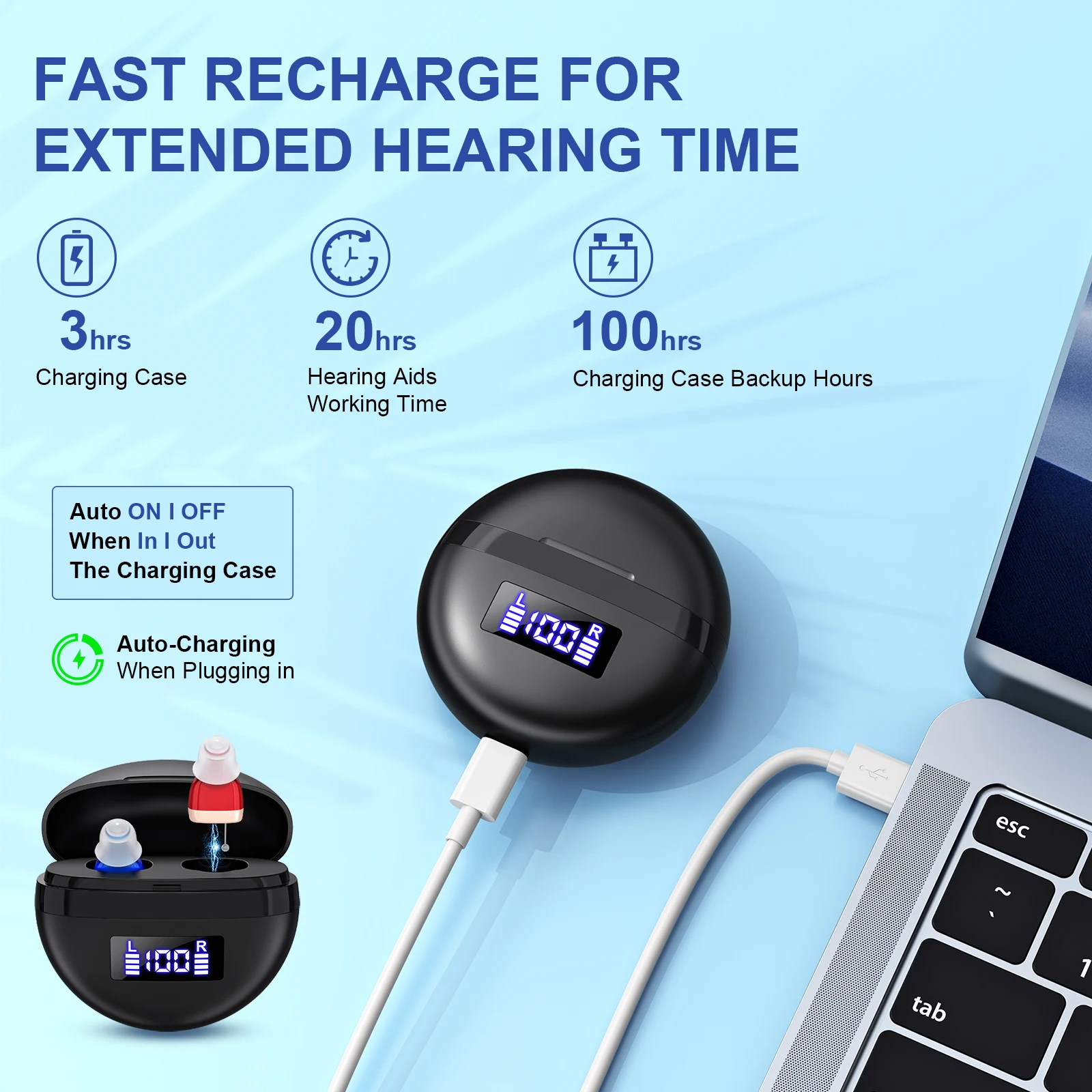 Portable Hearing Aid Invisible Mini Small Adjustable Sound Amplifiers In- Ear Hearing Aids Hearing Amplifier 4
