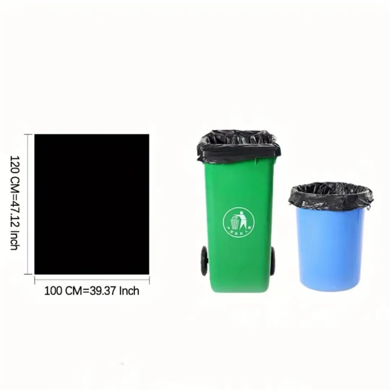 5PCS Disposable Thickened Oversized Black Trash Bags Heavy Dust Trash Bags Oversized Garbage Bags for Kitchen Large Garbage Bags