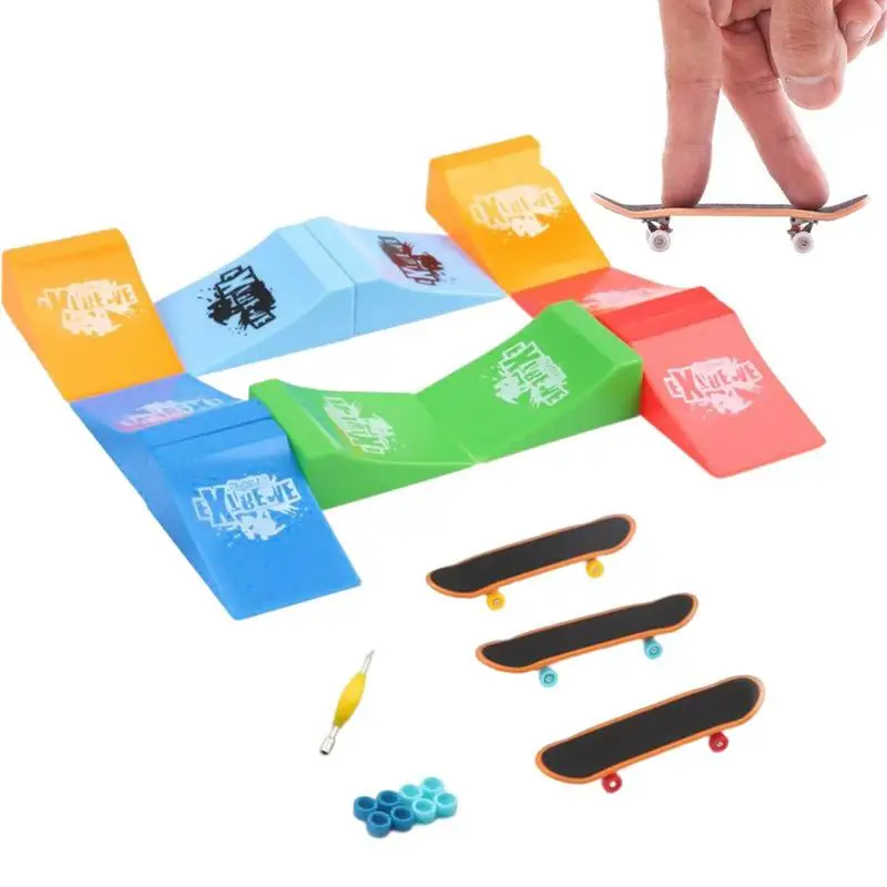 

Fingerboard Skatepark Finger Board Skate Park Kit Finger Skateboards Swing Board Mini Finger Bike Skates Scooter Fingerboard