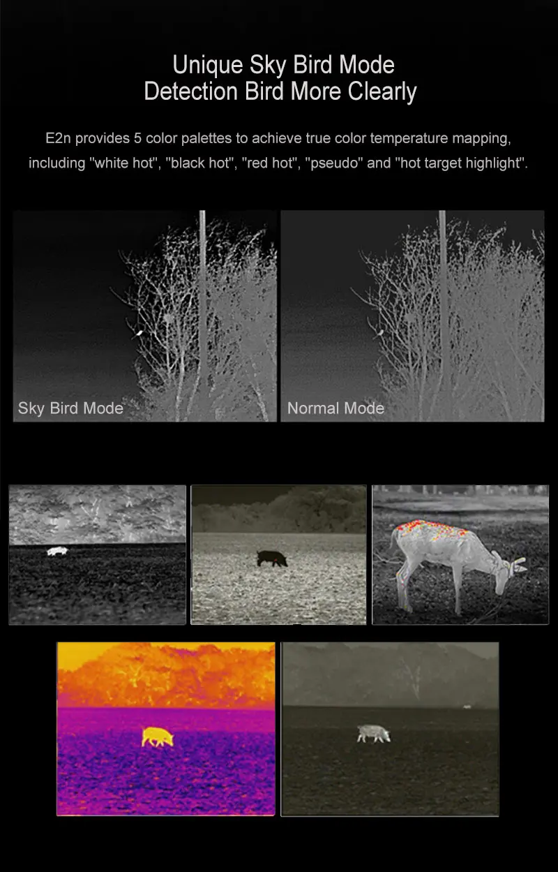 InfiRay Eye Series V2, E2n Thermal Imagery, Sky-Bird Image Mode Laser Aim 13mm Lens Thermal Vision Monocular hunting camera