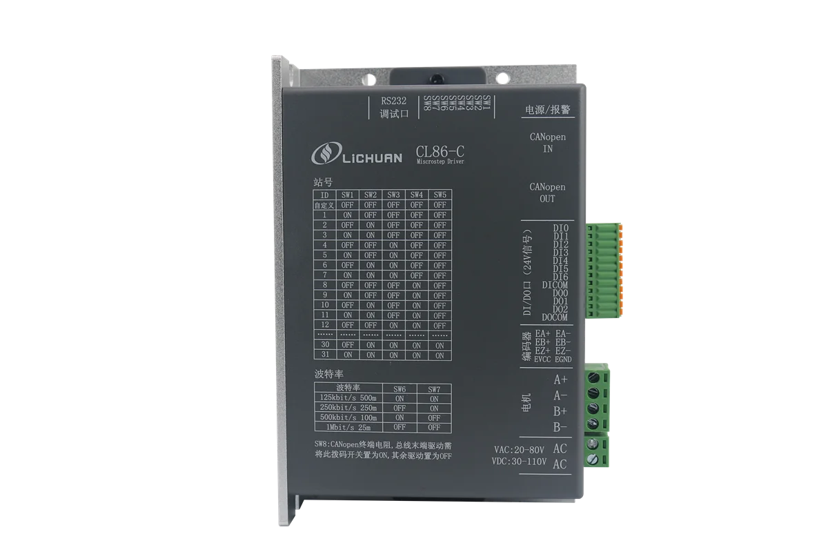 CL86-C Canopen 기능 2상 폐쇄 루프 스테퍼 드라이버 DC30V110V/AC20V80V (Nema24 Nema34 서보 스텝 모터 컨트롤러용)