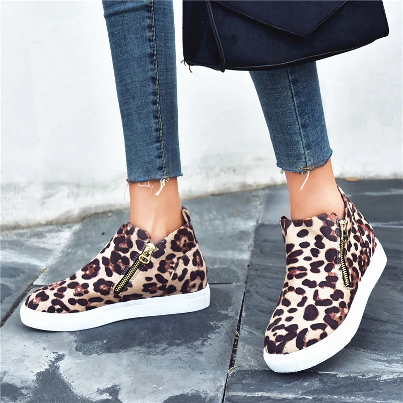 

Platform boots women Flat Casual Zipper Single Shoes Plus Size Booties Students Running Shoes botas tobillo mujer 20