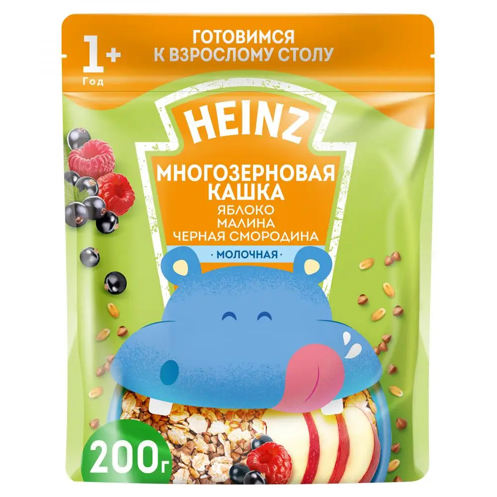 Heinz Молочная Многозерновая каша Яблоко малина черная смородина с 1 го |