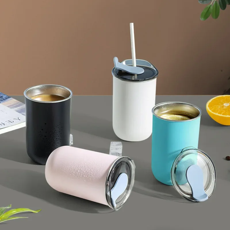 

304 Stainless Steel Nordic Style Water Coffee Cup Portable Carry-on Cups Cold Drink Cola Beer Steins Milk Cup Tumbler