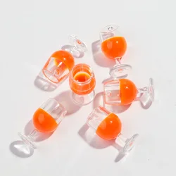 Elegant 3D Red Wine Glass Resin Charms - Set of 6 for Jewelry and Accessories Creation (Orange)