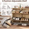 Rattan Shoe Cabinet Storage with 4 Flip Drawers, Freestanding Shoe Storage Organizer Cabinet for Entryway 5
