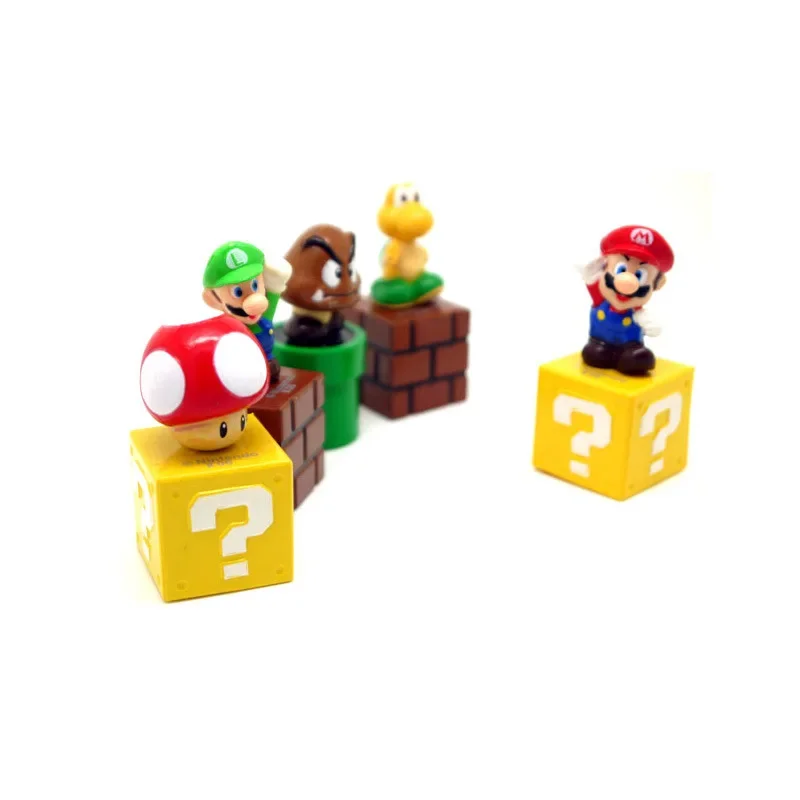 5 Pz Super Mario Bros Bambola Modello Ornamenti Mario Luigi Yoshi Anime Figure Giocattoli Ornamenti Per Auto Decorazione Torta Regalo Di Compleanno Pe