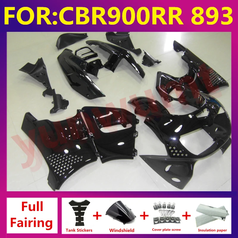 

Motorcycle Fairings Kit fit for CBR900RR 96 97 CBR900 893 CBR 900RR 1996 1997 96 97 ABS full fairing kit Bodywork Set black