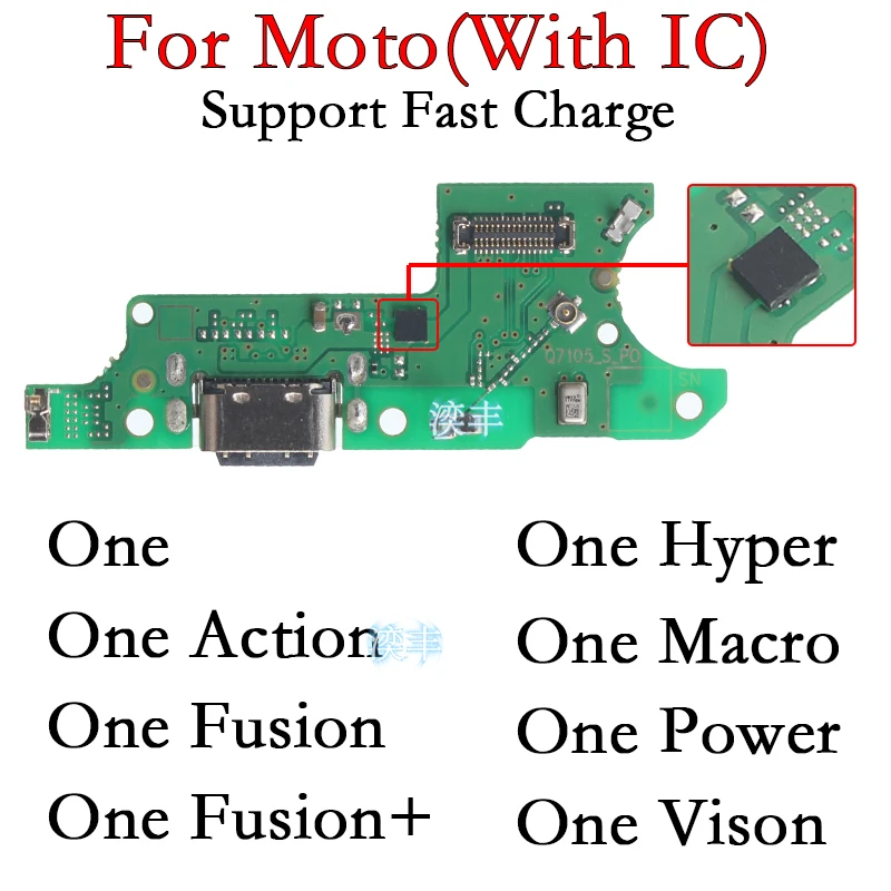 

Usb Charger Dock Charger Port for Motorola Moto One Action Vision Fusion + Plus Hyper Macro Power Charging Board Module