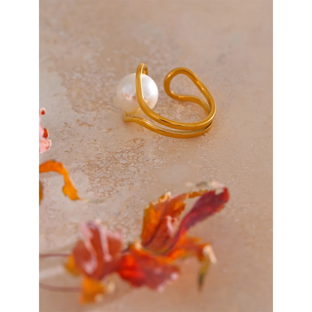 Yhpup Size 567 Simulated Pearls Open Ring for Women