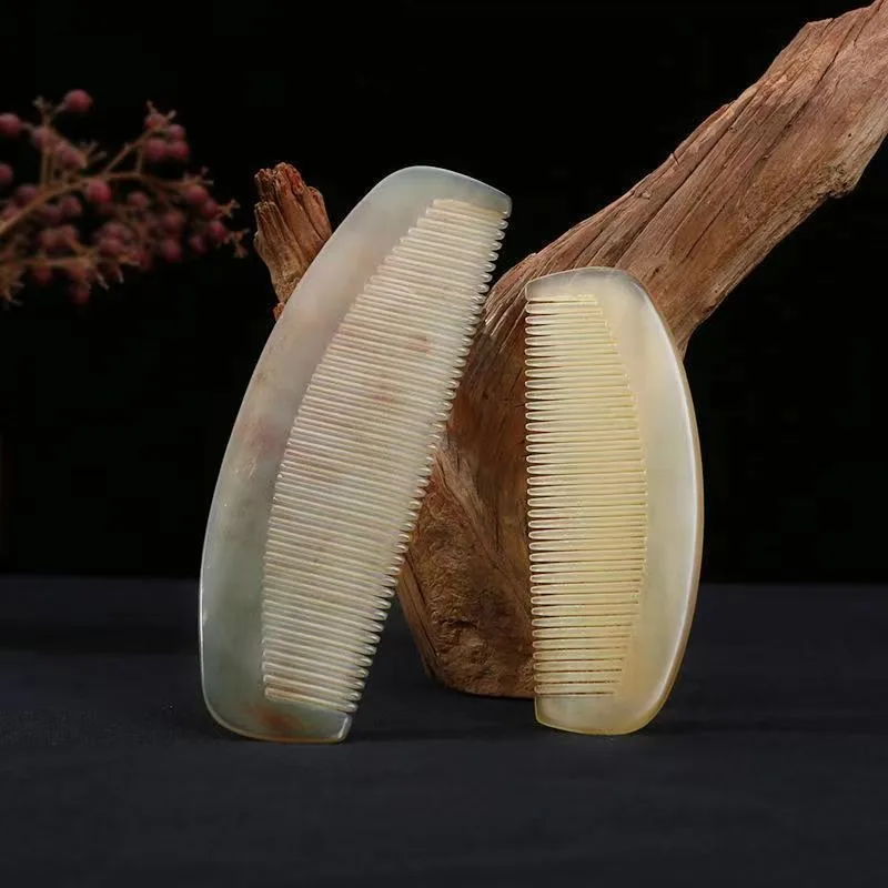 Atural Ox Horn Hair Comb Hairdressing Mini Random Color Massage Anti-Static Styling Health Care Natural Ergonomic Portable Combs 5