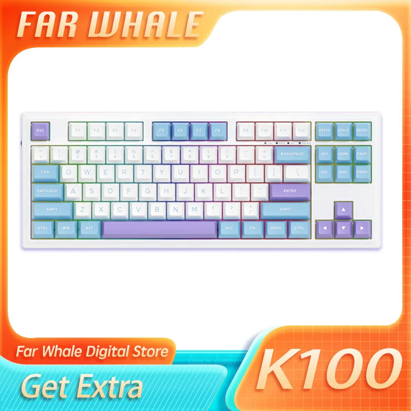 

Durgod K100 Wired Mechanical Keyboard Rgb 8k Magnetic Axis Adjustable Key Keyboard Custom 87key Pbt Keyboard For Win/Mac Pc