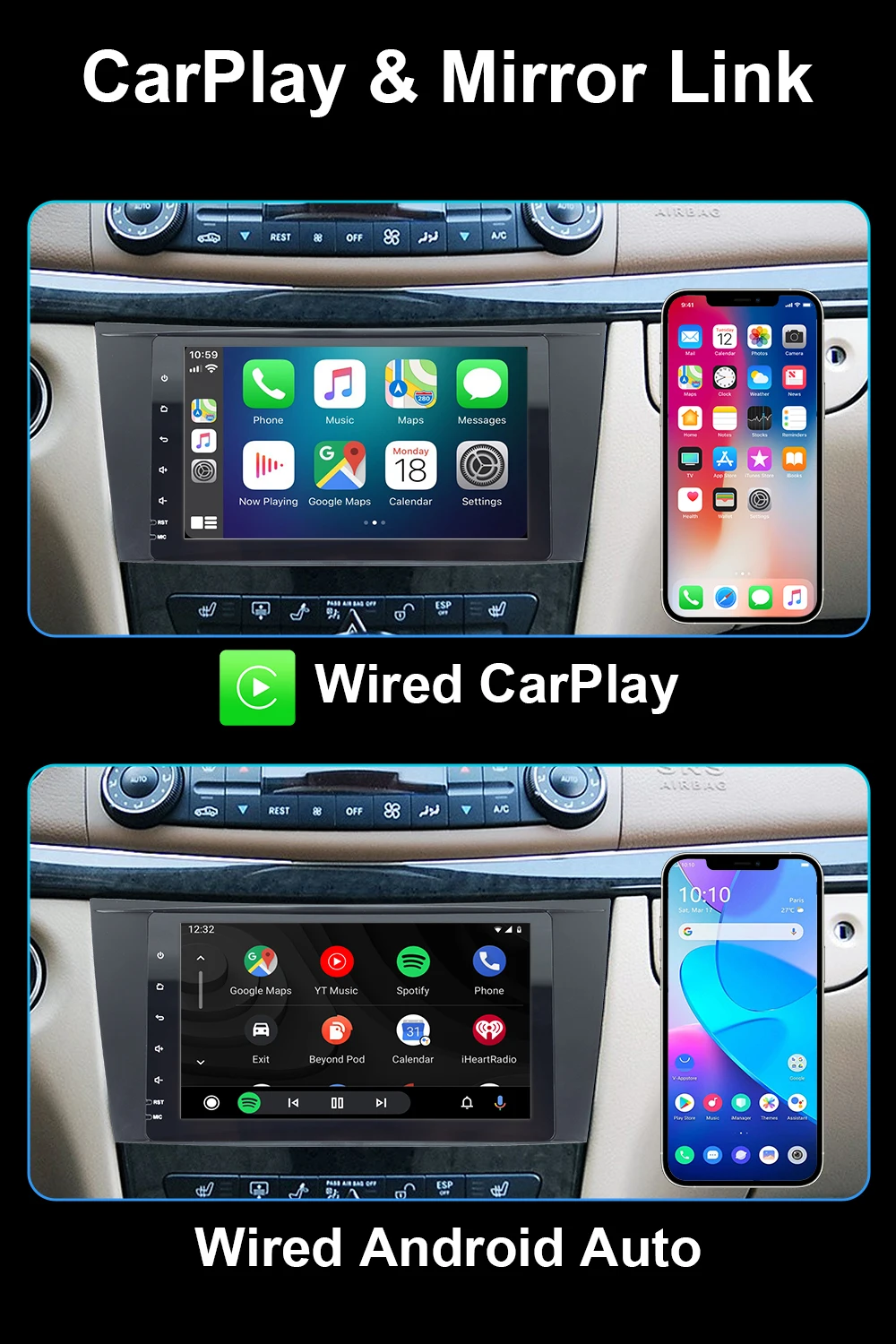 Android Car Radio DVD Player For Mercedes Benz Classe E W211 CLS W219 W463 Touch