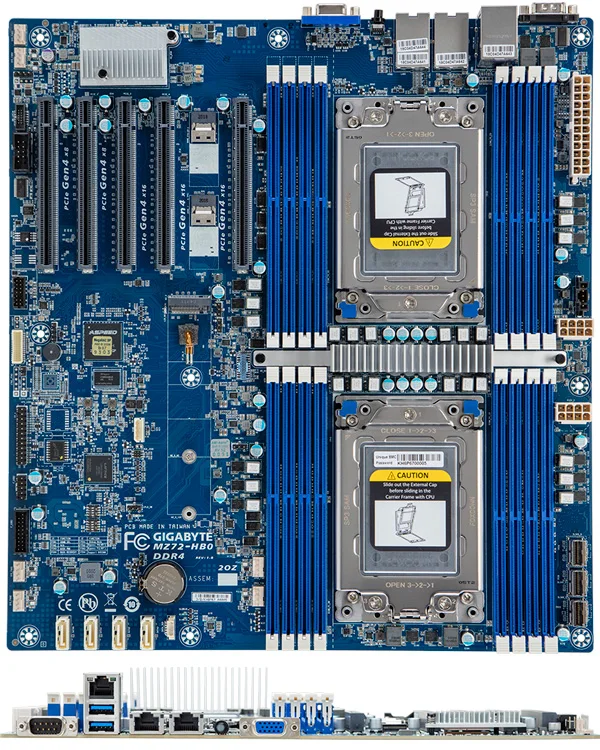 G MZ72-HB0 마더 보드, 2x A 7763 CPU, 1TB 샘, 3200MHz RAM