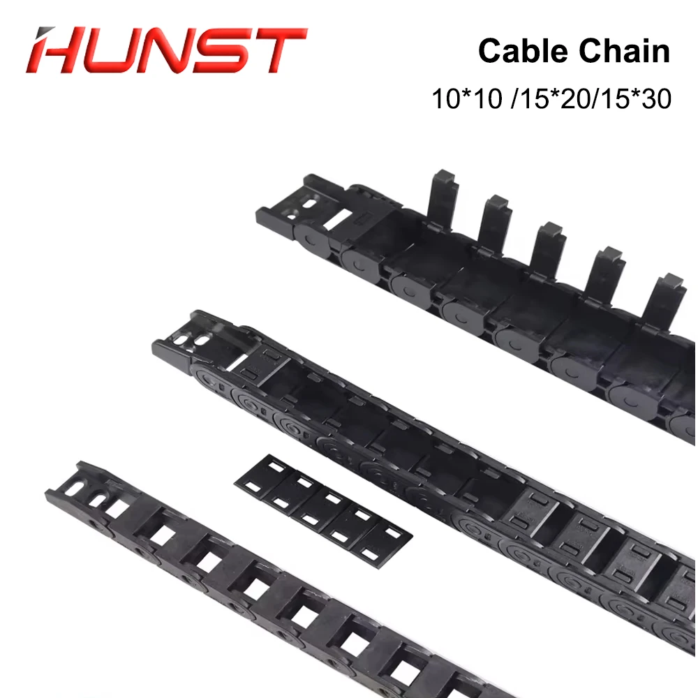 Plastic Cable Chain Cable Carrier HUNST Cable Chain 7*7 10*10 15*20 15*30mm 1M Non-opening Semi-enclosed Plastic Drag Chain Drive Drag Machine