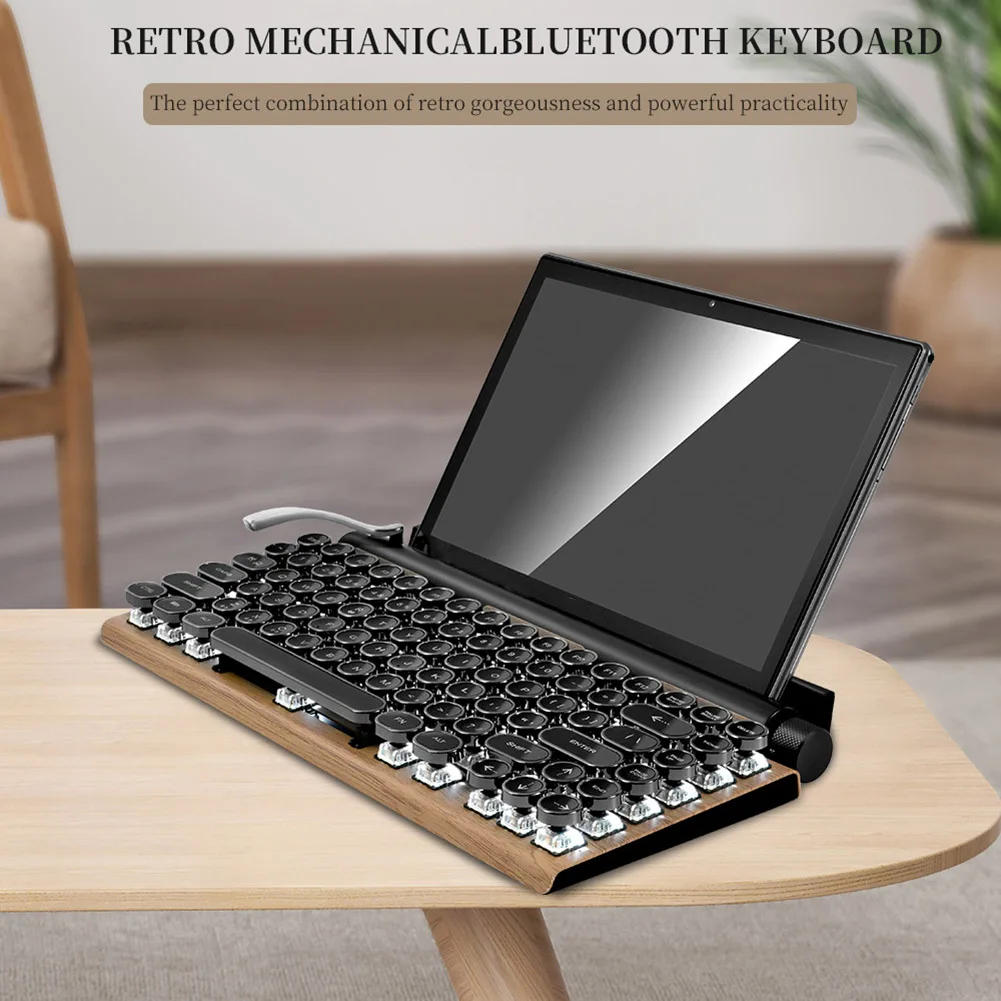 Wireless Keyboard Retro Typewriter 83 Keys For Laptop PC Gaming