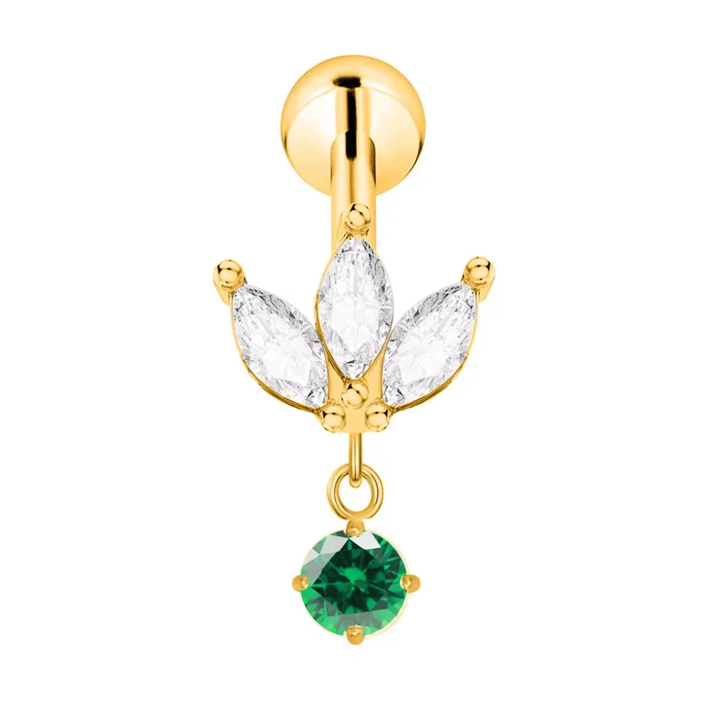 ASTM F136 G23 Titan Blütenblätter Tropfen Labret Threadless Piercing Regenschirm Rechteck Marquise CZ Daith Conch Lip Ohrring 16G – Detail 15