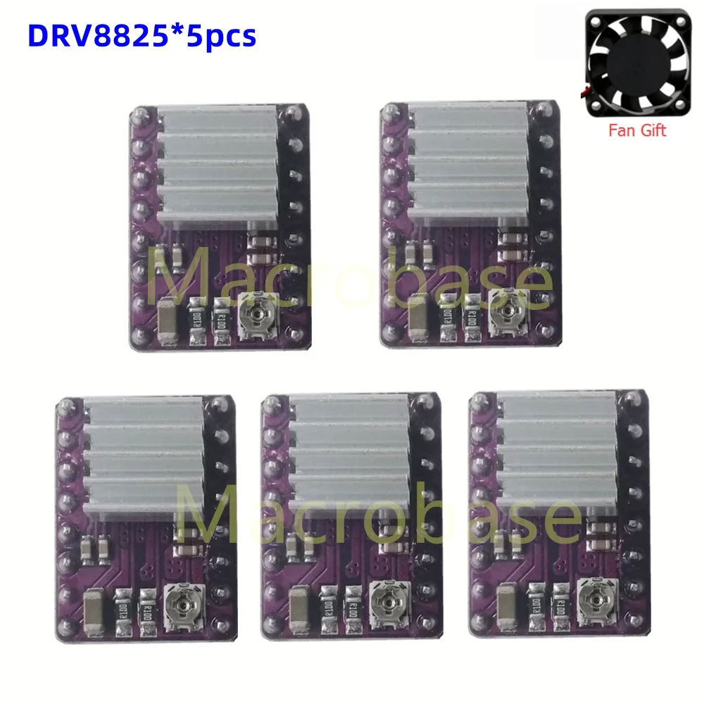 DRV8825 3D 프린터 스테퍼 모터 드라이버 nema17 스텝 스틱 DRV 8825 cnc3018 3020 컨트롤러 보드 용 스테핑 방열판 모듈