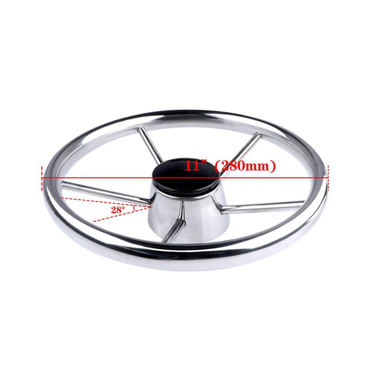 BoatSteeringWheelStainlessSteel5Spoke11InchforMostMarine