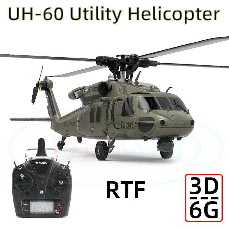 

F09 UH60 Утилита Черный Hawk RC вертолет 6CH 6-осевой гироскоп 3D6G двойной бесщеточный двигатель RTF совместимый с фотоигрушками