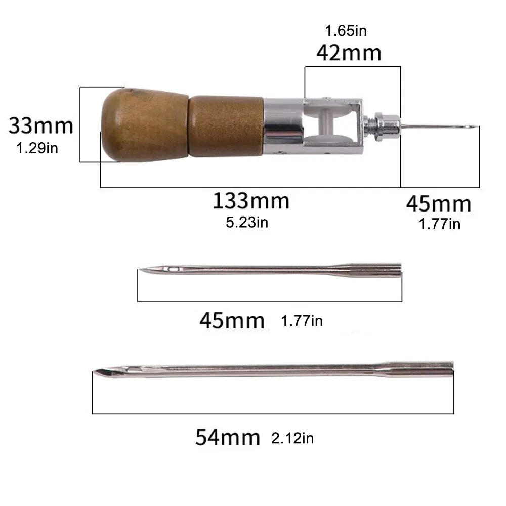 DIY Leather Sewing Awl Kit Waxed Thread Hand Sewing Tools Leather Craft Edge Stitching Belt Strips Shoemaker Canvas Repair Tools Leather Sewing Kit