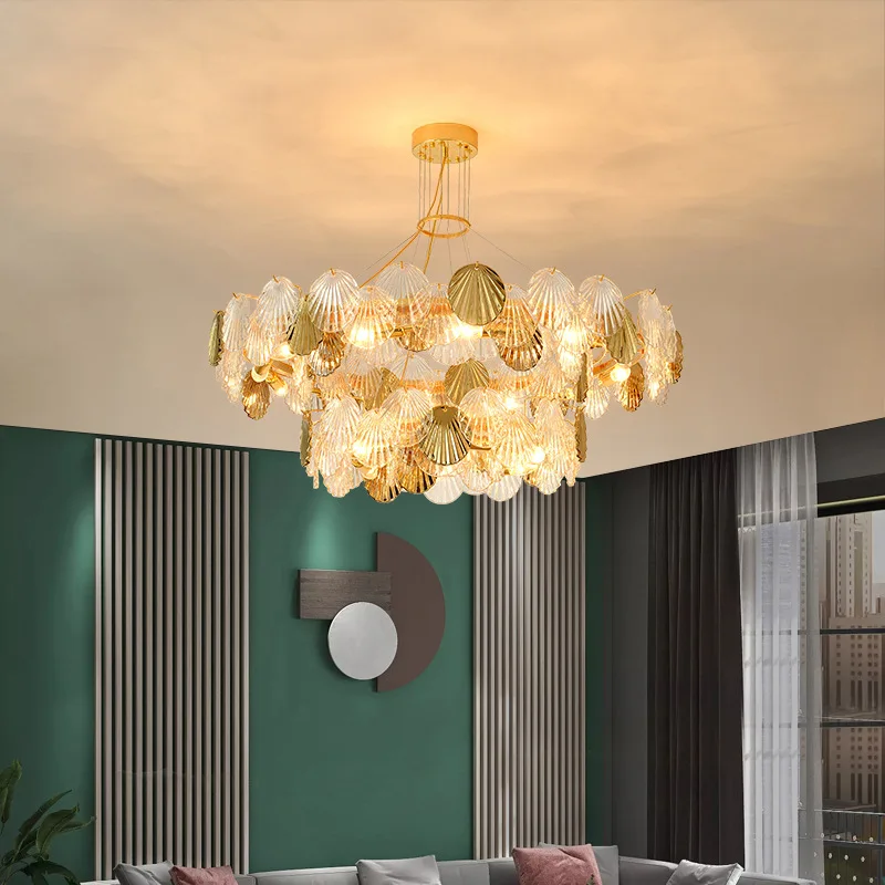 Iron Glass Art Deco Led Light Gold Silver Artistc Summer Fan Designer Lustre Lampade A Sospensione Lampadario Illuminazione Per Sala Da Pranzo