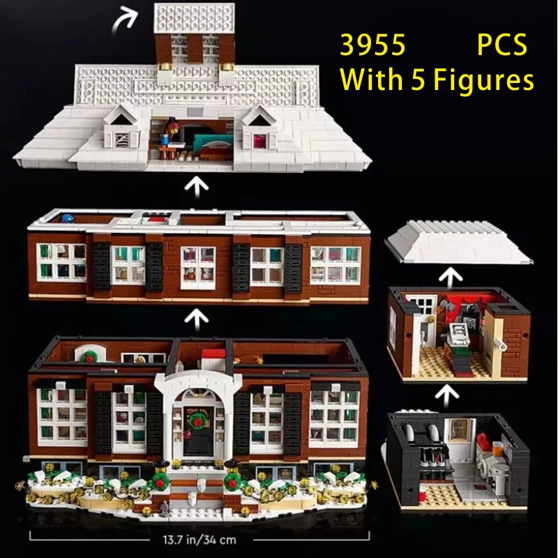

Display MOC Home Alone House Model Compatible 21330 Building Blocks Brick Birthday Christmas Gifts Toys With Original Box