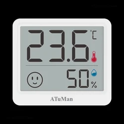 High Precision Electronic Hygrometer with Table Clock Function and LCD Display (Mini)